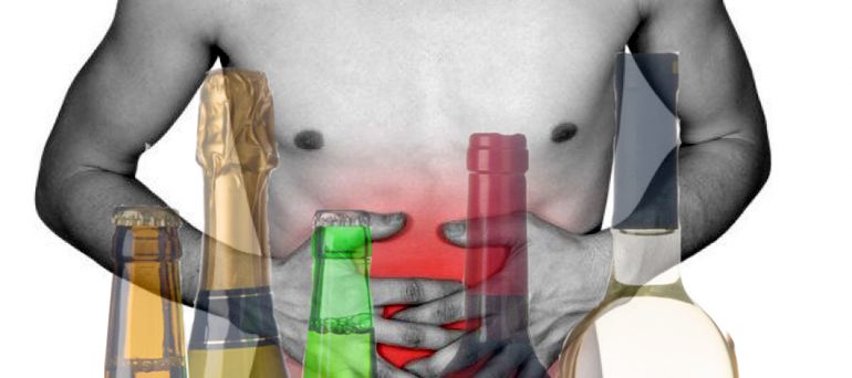Алкоголь в больших дозах вредит внутренним органом